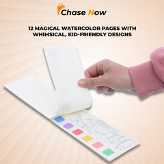 Magical Watercolor Coloring Book - 12 Pages With Paint Brush | Pack of 2