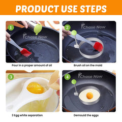 Stainless Steel Fried Egg Molds - Set of 4