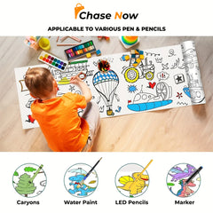 9 FT EXTRA-LONG GRAFFITI DRAWING ROLL CREATIVE WALL ART PAPER FOR KIDS WITH COLOR MARKERS