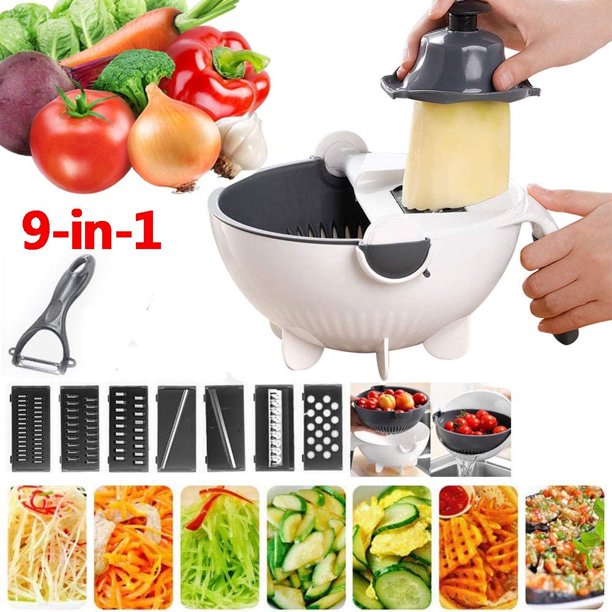 9 in 1 Multifunctional Vegetable Cutter With Drain Basket