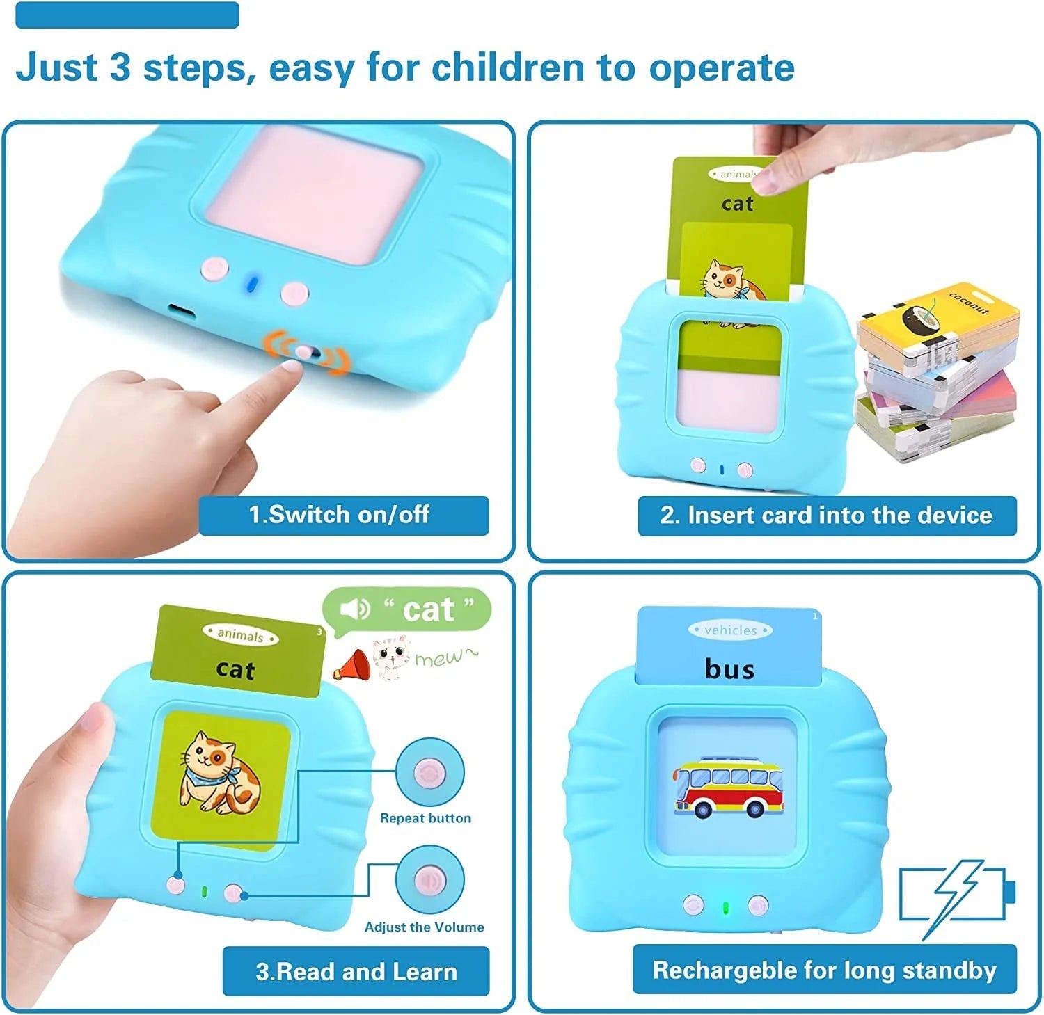 Talking Flash Cards Early Educational Toy for Growing kids