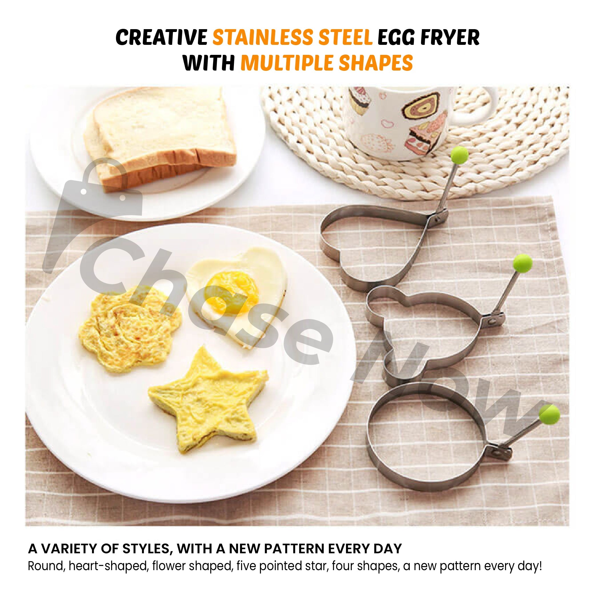 Stainless Steel Fried Egg Molds - Set of 4