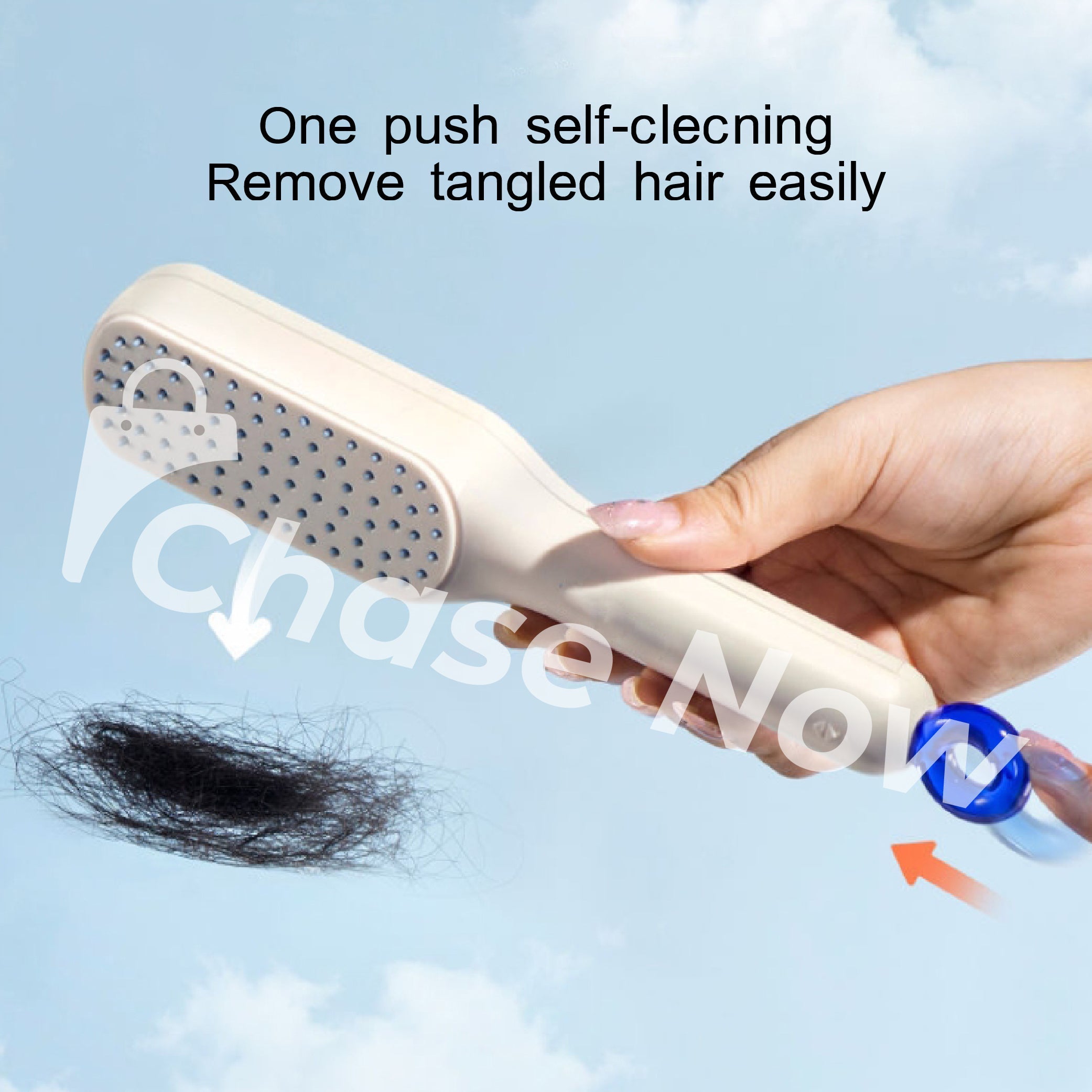 Magic Comb Self Cleaning Hair Brush With Box - Random Colour