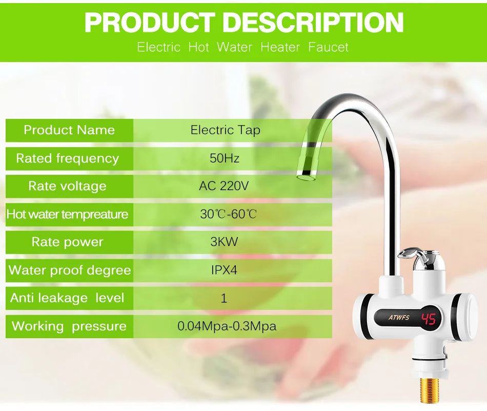 ELECTRIC HOT WATER HEATER DIGITAL DISPLAY