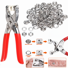 METAL BODY | TITCH BUTTON PLIER - BUTTON PRESS PLIER + 100 BUTTONS